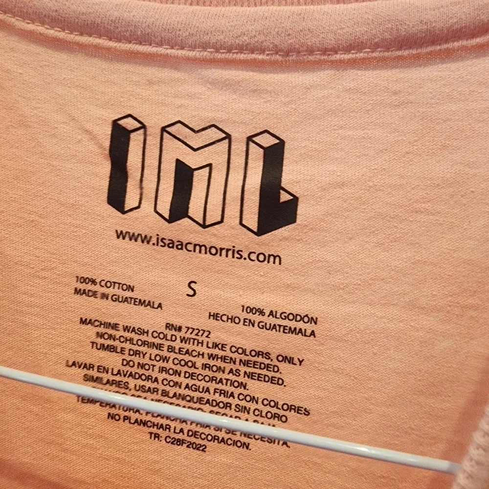 Isaac‎ Morris Ltd America Graphic Muscle Tank Top Peach Pink Womens Small NWT